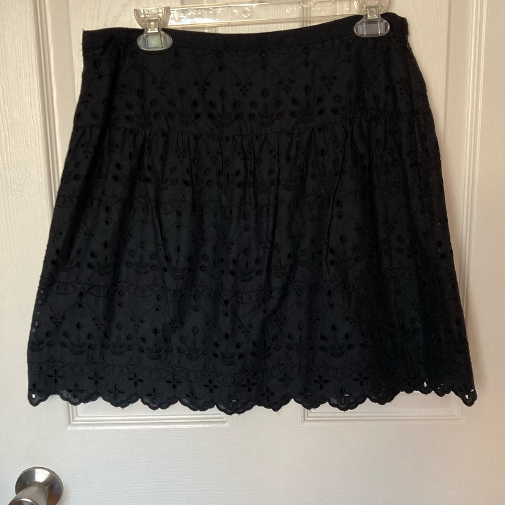 LOFT Cotton Island Navy Eyelet Skirt Sz 6